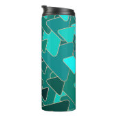 Modernes geometrisches Aquamarines Dreieck Thermosbecher (Nach rechts gedreht)