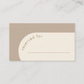 Modernes geometrisches Arch Beige Sand HochzeitsEs Platzkarte (Vorderseite)