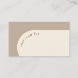 Modernes geometrisches Arch Beige Sand HochzeitsEs Platzkarte