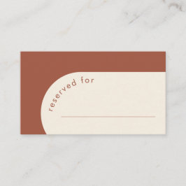 Modernes geometrisches Arch Terracotta Hochzeitsbe Platzkarte