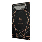 Modernes geometrisches auf schwarzem Marmorblick Mini Klemmbrett (Gewinkelt2)