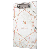 Modernes geometrisches auf weißem Marmor Klemmbrett (Links)