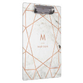 Modernes geometrisches auf weißem Marmor Klemmbrett (Rechts)