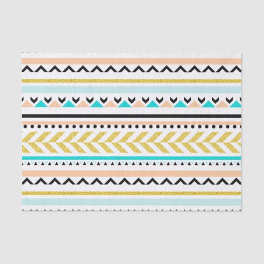 Modernes geometrisches Azteendesign Seidenpapier (Vorderseite)