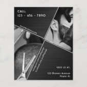 Modernes geometrisches Barbier Flyer (Hinten)