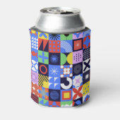 Modernes geometrisches Bauhaus Neo-memphis Muster Dosenkühler (Kanne Rückseite)