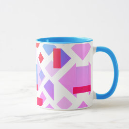 Modernes geometrisches Bild mit farbigen Formen. Tasse