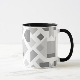 Modernes geometrisches Bild mit schwarzen Formen. Tasse
