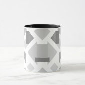 Modernes geometrisches Bild mit schwarzen Formen. Tasse (Zentrum)
