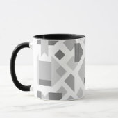 Modernes geometrisches Bild mit schwarzen Formen. Tasse (Links)