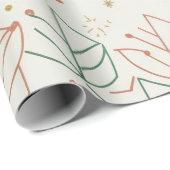 Modernes geometrisches Blattmuster-Wrap-Papier Geschenkpapier (Rolleneckpunkt)