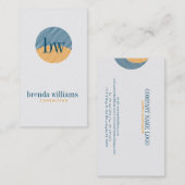 Modernes geometrisches Blau gelb & weiß Visitenkarte (Vorne/Hinten)