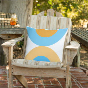 Modernes geometrisches Blau und Gelb Kissen