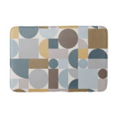 Modernes geometrisches blaues Gold Mitte des Jahrh Badematte (Vorderseite)