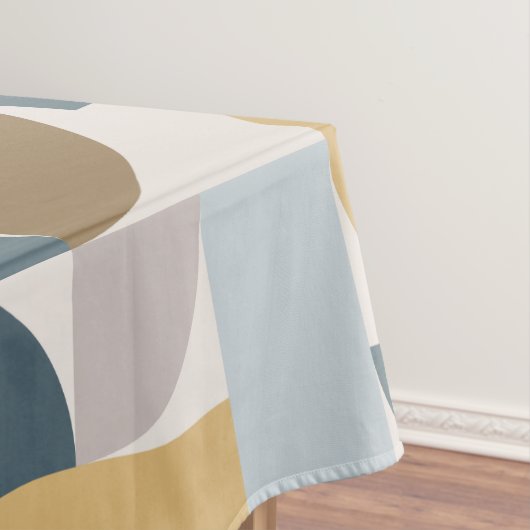 Modernes geometrisches blaues Gold Mitte des Jahrh Tischdecke (Beispiel)