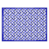 Modernes geometrisches blaues Schwarzes Schachbret Tischdecke (Vorderseite (Horizontal))