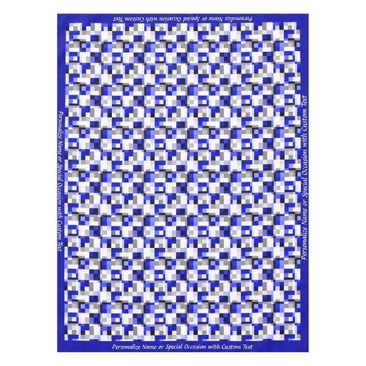 Modernes geometrisches blaues Schwarzes Schachbret Tischdecke (Vorderseite)