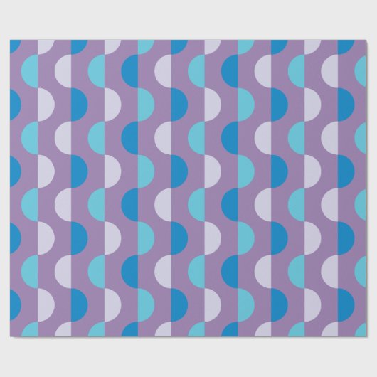 Modernes geometrisches, blaues und lila Muster Geschenkpapier (Flach)