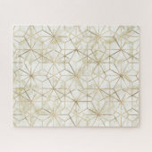 Modernes geometrisches Blume-Bild aus Gold und Mar Puzzle (Horizontal)