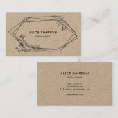 Modernes geometrisches Blumenkraftpapier Visitenkarte (Vorne/Hinten)