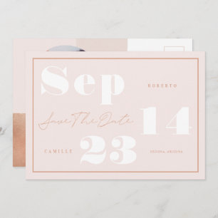 Modernes geometrisches Blush Fett Print Couple's F Save The Date