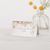 Modernes geometrisches Bogenschiff BOHO Rosa Orchi Platzkarte (Rückseite)