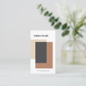 Modernes geometrisches, braunes, graues InneresDes Visitenkarte (Stehend Vorderseite)