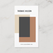 Modernes geometrisches, braunes, graues InneresDes Visitenkarte (Vorderseite)