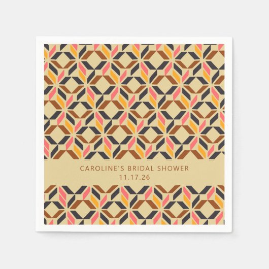 Modernes geometrisches Brautparty Serviette (Vorderseite)