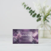 Modernes geometrisches Celestial Lila & Gold Visitenkarte (Stehend Vorderseite)