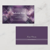Modernes geometrisches Celestial Lila & Gold Visitenkarte (Vorne/Hinten)