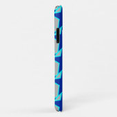 Modernes geometrisches Cobalt Blau und Grau Case-Mate iPhone Hülle (Hinten/Rechts)