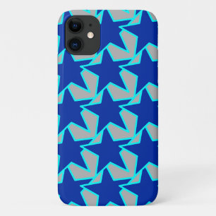Modernes geometrisches Cobalt Blau und Grau Case-Mate iPhone Hülle