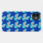 Modernes geometrisches Cobalt Blau und Grau Case-Mate iPhone Hülle (Rückseite (Horizontal))
