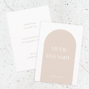 Modernes geometrisches Cream Blush Innendesign Visitenkarte