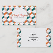 Modernes geometrisches Cube Gemustert Visitenkarte (Vorne/Hinten)