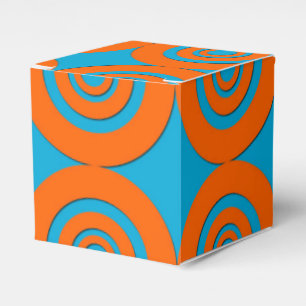 Modernes geometrisches Design Aqua und Orange Geschenkschachtel