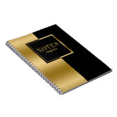 Modernes geometrisches Design aus Gold und Schwarz Notizblock (Rechte Seite)