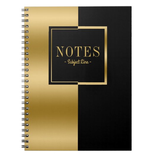 Modernes geometrisches Design aus Gold und Schwarz Notizblock (Vorderseite)