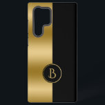 Modernes geometrisches Design aus Gold und Schwarz Samsung Galaxy Hülle<br><div class="desc">Modernes geometrisches Design aus Gold und Schwarz mit einem maßgeschneiderten Monogramm.</div>