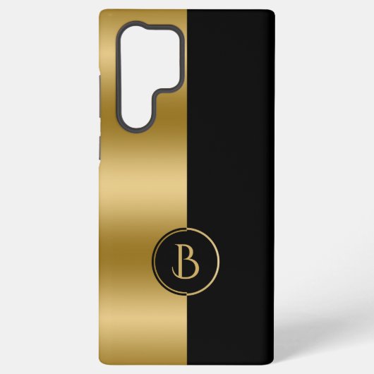 Modernes geometrisches Design aus Gold und Schwarz Samsung Galaxy Hülle (Rückseite)