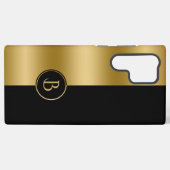 Modernes geometrisches Design aus Gold und Schwarz Samsung Galaxy Hülle (Rückseite (Horizontal))