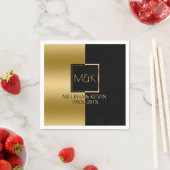 Modernes geometrisches Design aus Gold und Schwarz Serviette (Beispiel)