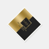 Modernes geometrisches Design aus Gold und Schwarz Serviette (Ecke)