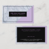 Modernes geometrisches Design aus weißem Marmor un Visitenkarte (Vorne/Hinten)