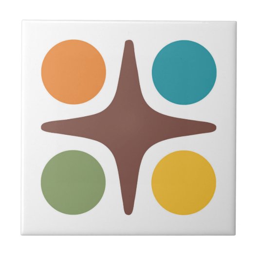 Modernes geometrisches Design der Sternexplosion M Fliese (Vorderseite)