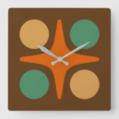 Modernes geometrisches Design der Sternexplosion M Quadratische Wanduhr (Vorderseite)