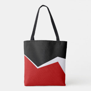 Modernes geometrisches Design in White Red & Gold Tasche