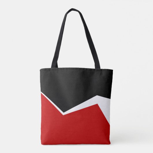 Modernes geometrisches Design in White Red & Gold Tasche (Rückseite)
