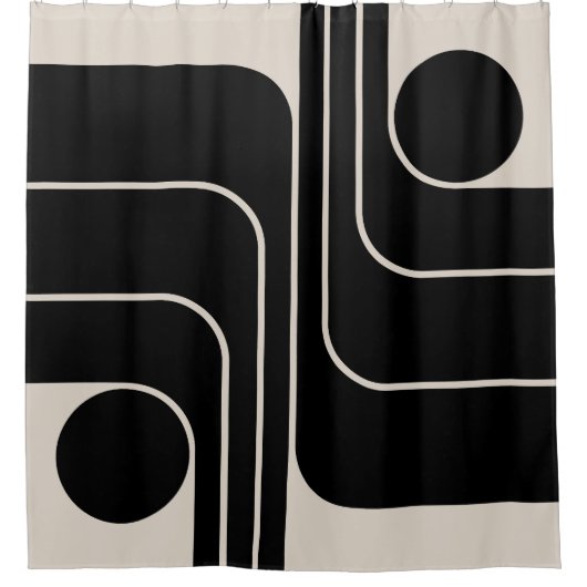 Modernes geometrisches Design Mitte des Jahrhunder Duschvorhang (Vorderseite)